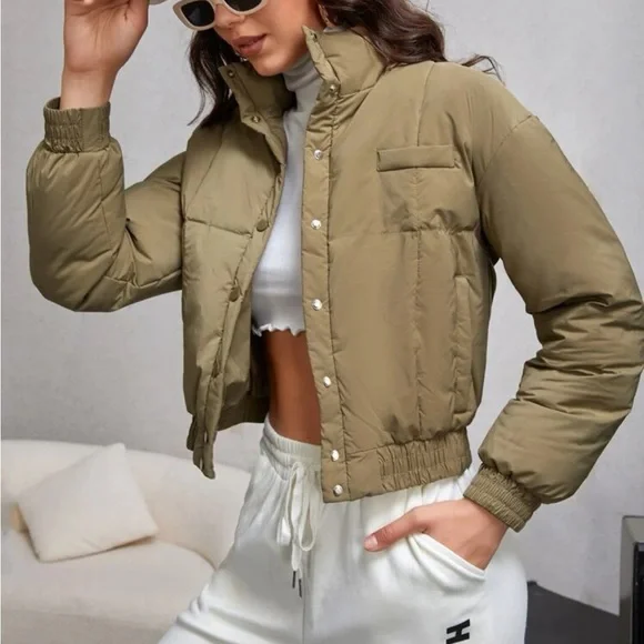 Green thick puffer jacket - Picture 5 of 5